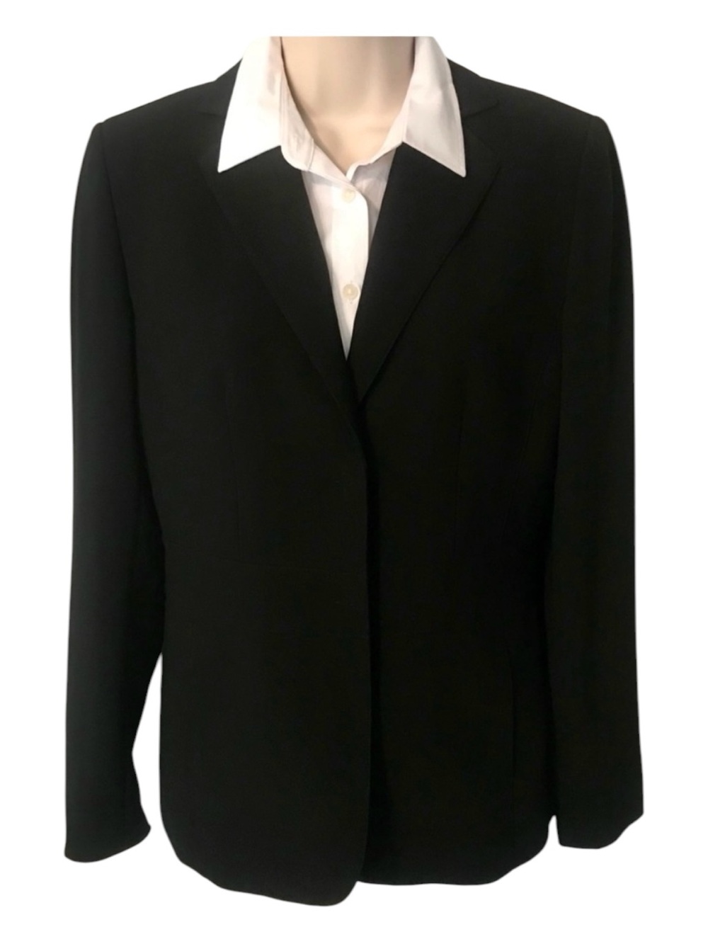 ⭐️ Ann Taylor Black Tailored Blazer Career Office Jacket Size 2